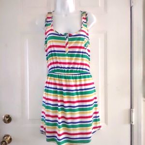 Thoshanna Rainbow Striped Sleeveless Women's Dress. Size M